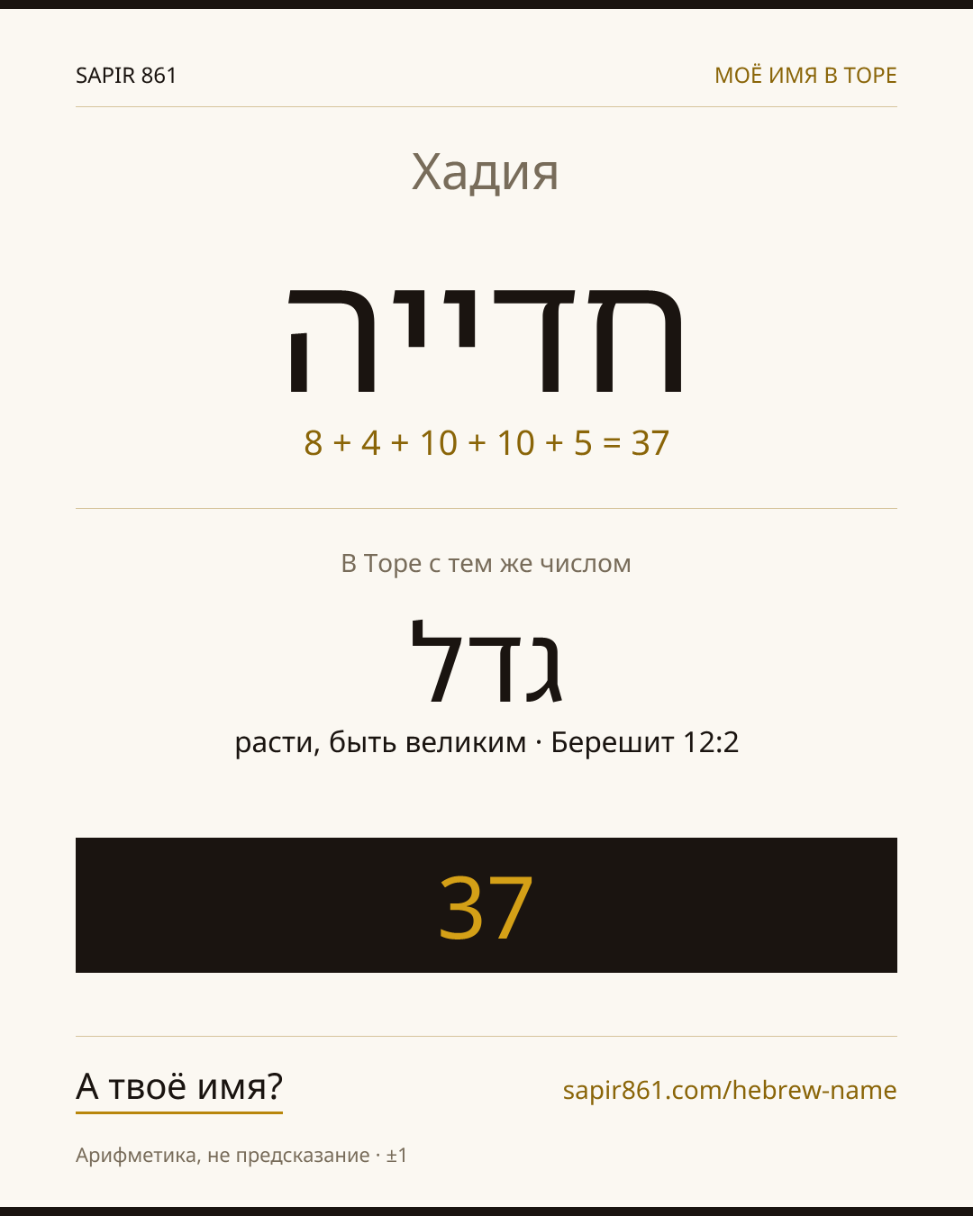 Хадия — חדייה