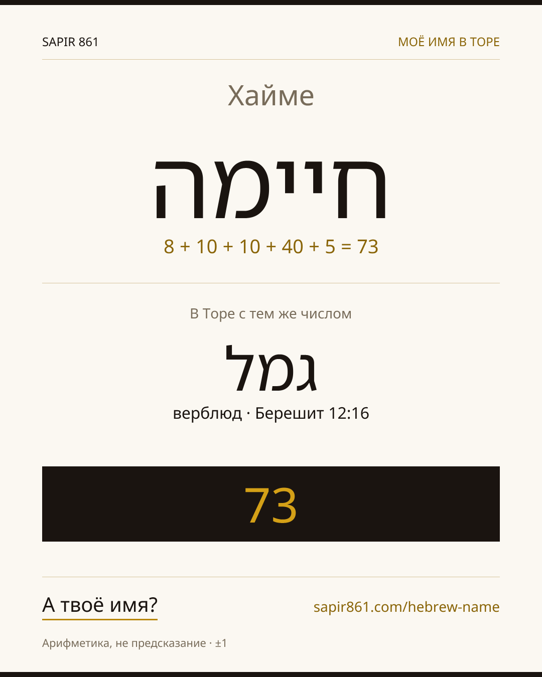 Хайме — חיימה