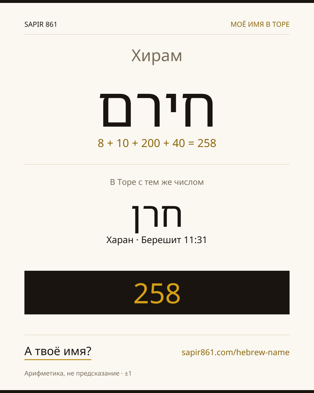 Хирам — חירם