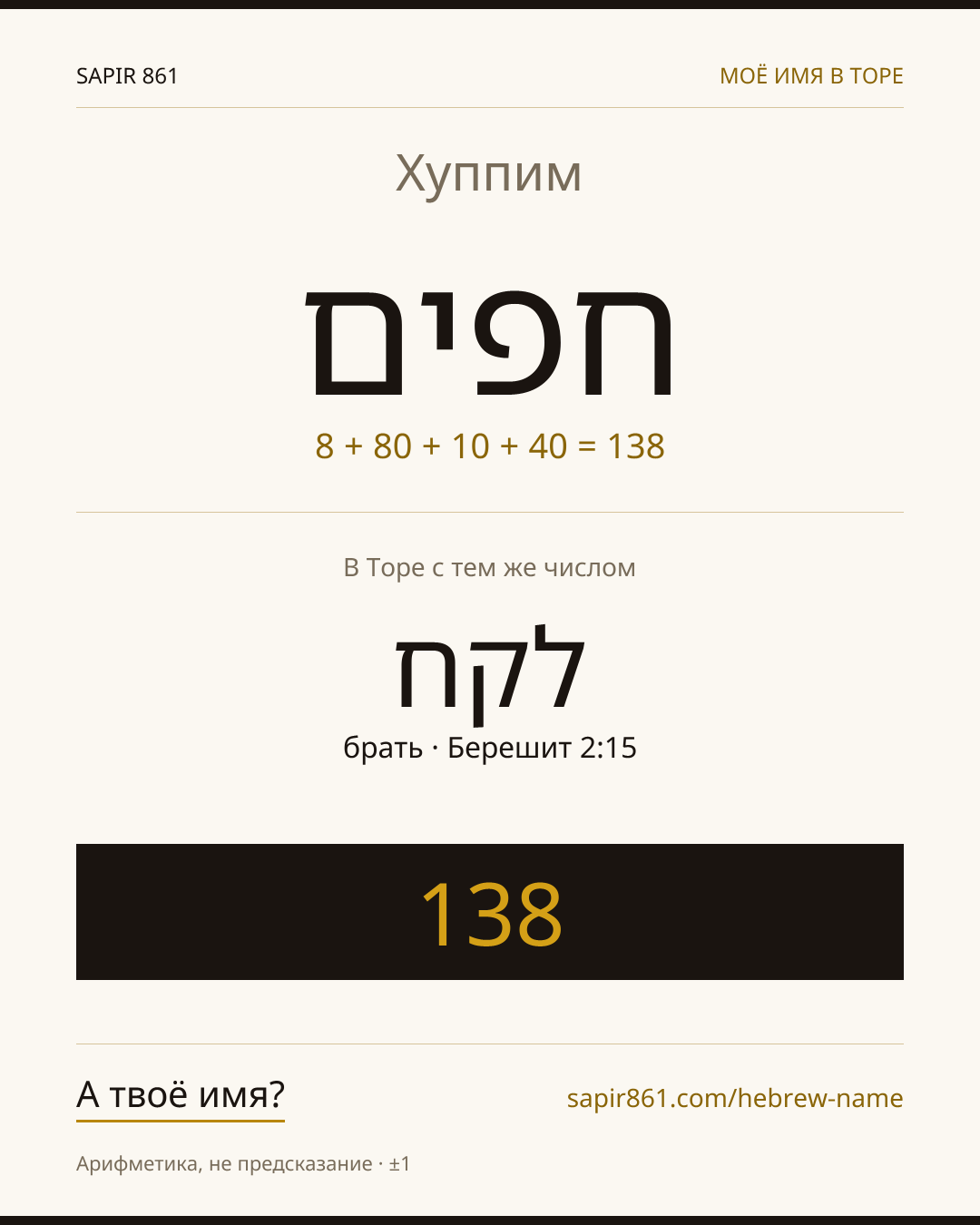 Хуппим — חפים