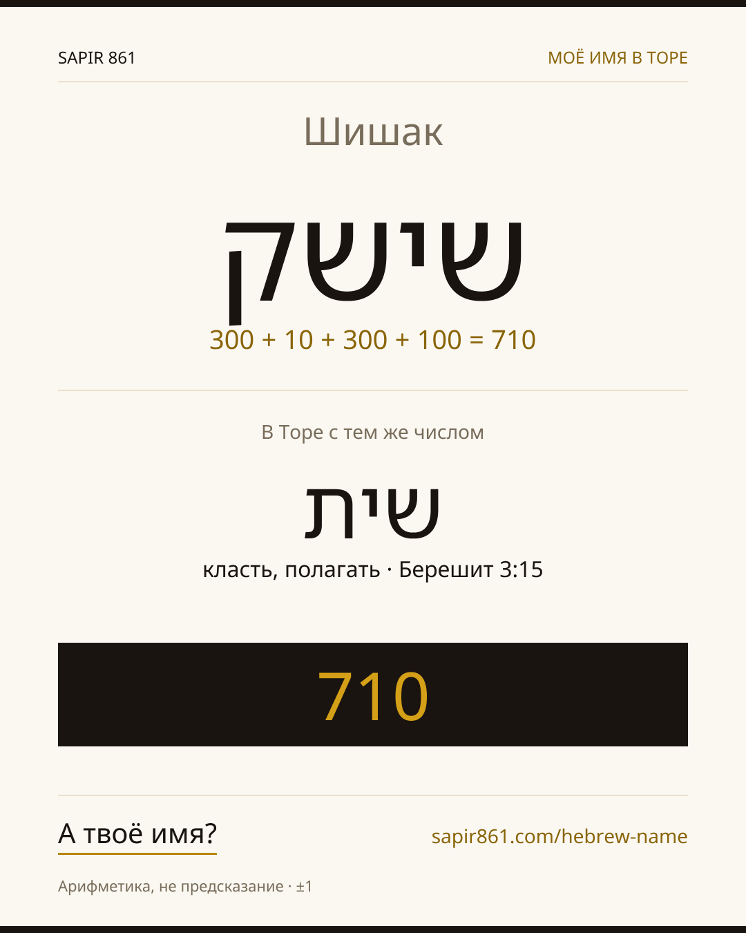 Шишак — שישק