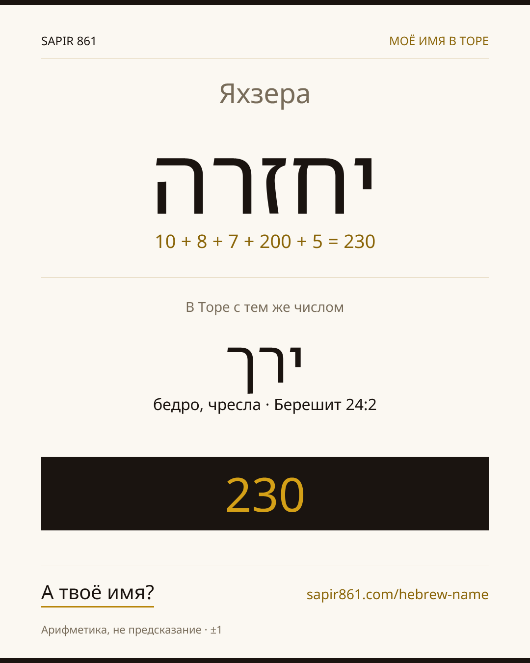 Яхзера — יחזרה