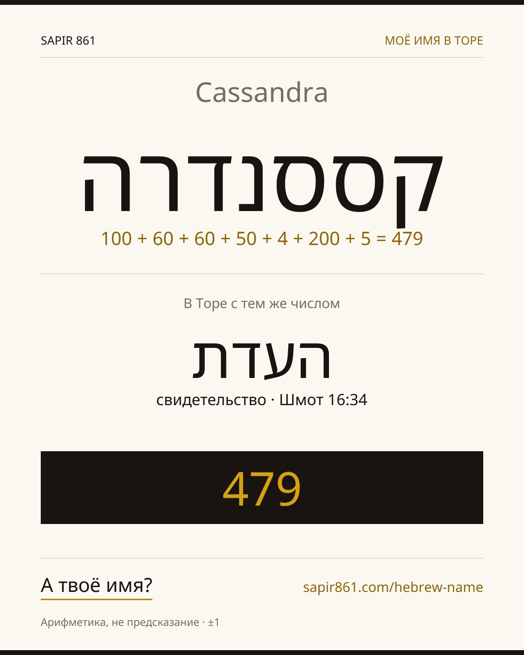 Cassandra — קססנדרה