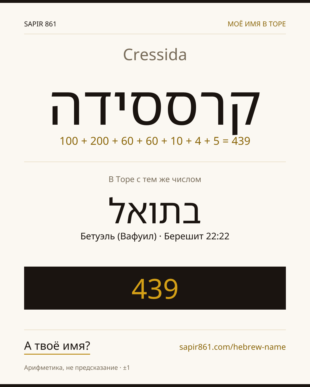 Cressida — קרססידה