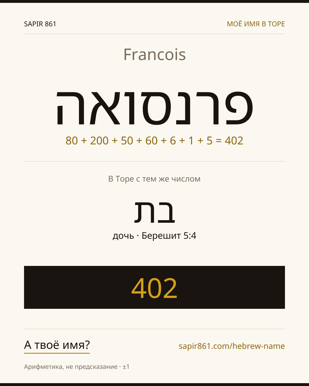 Francois — פרנסואה