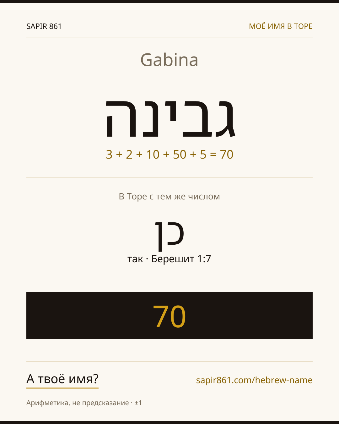 Gabina — גבינה