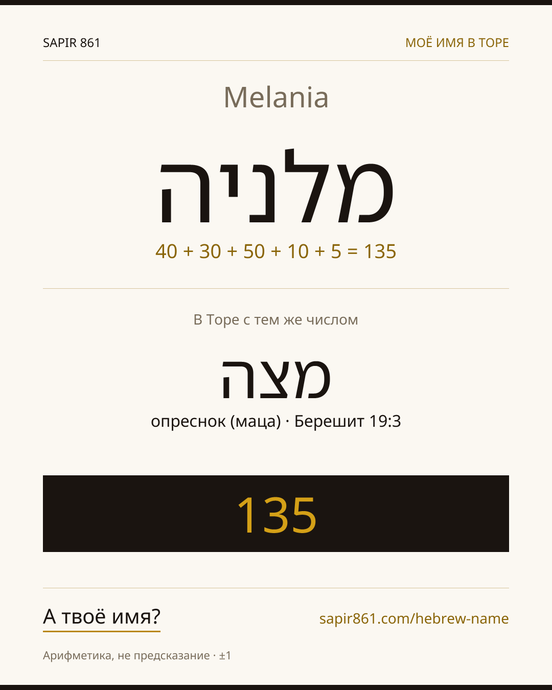 Melania — מלניה
