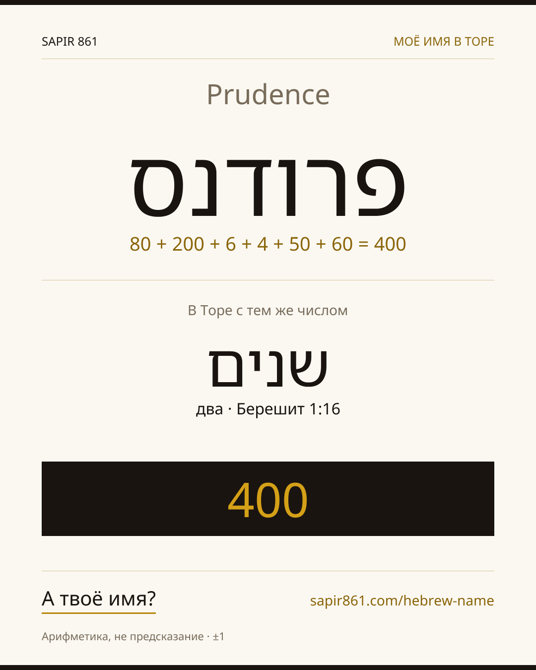 Prudence — פרודנס