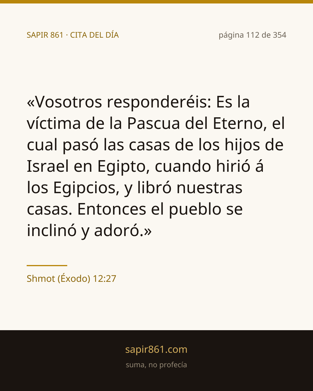 Shmot (Éxodo) 12:27