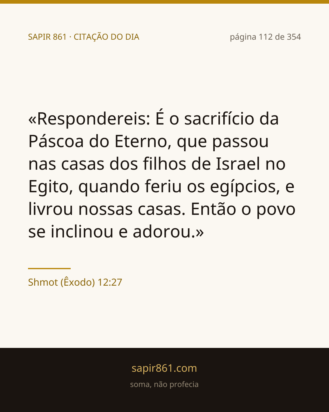 Shmot (Êxodo) 12:27