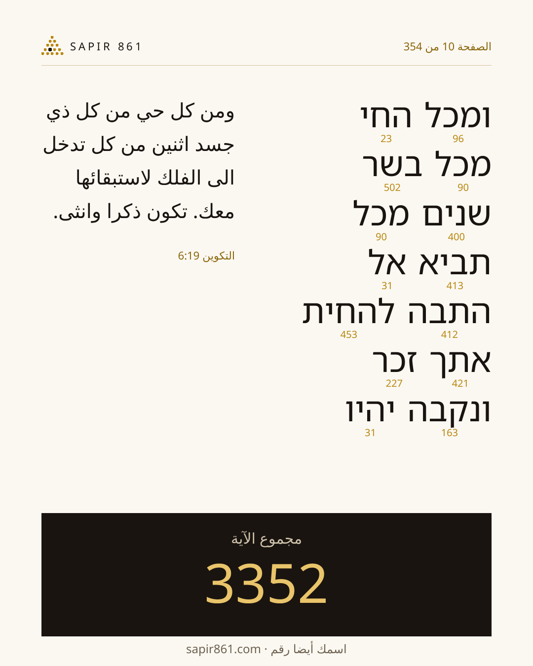 بطاقة الآية 10