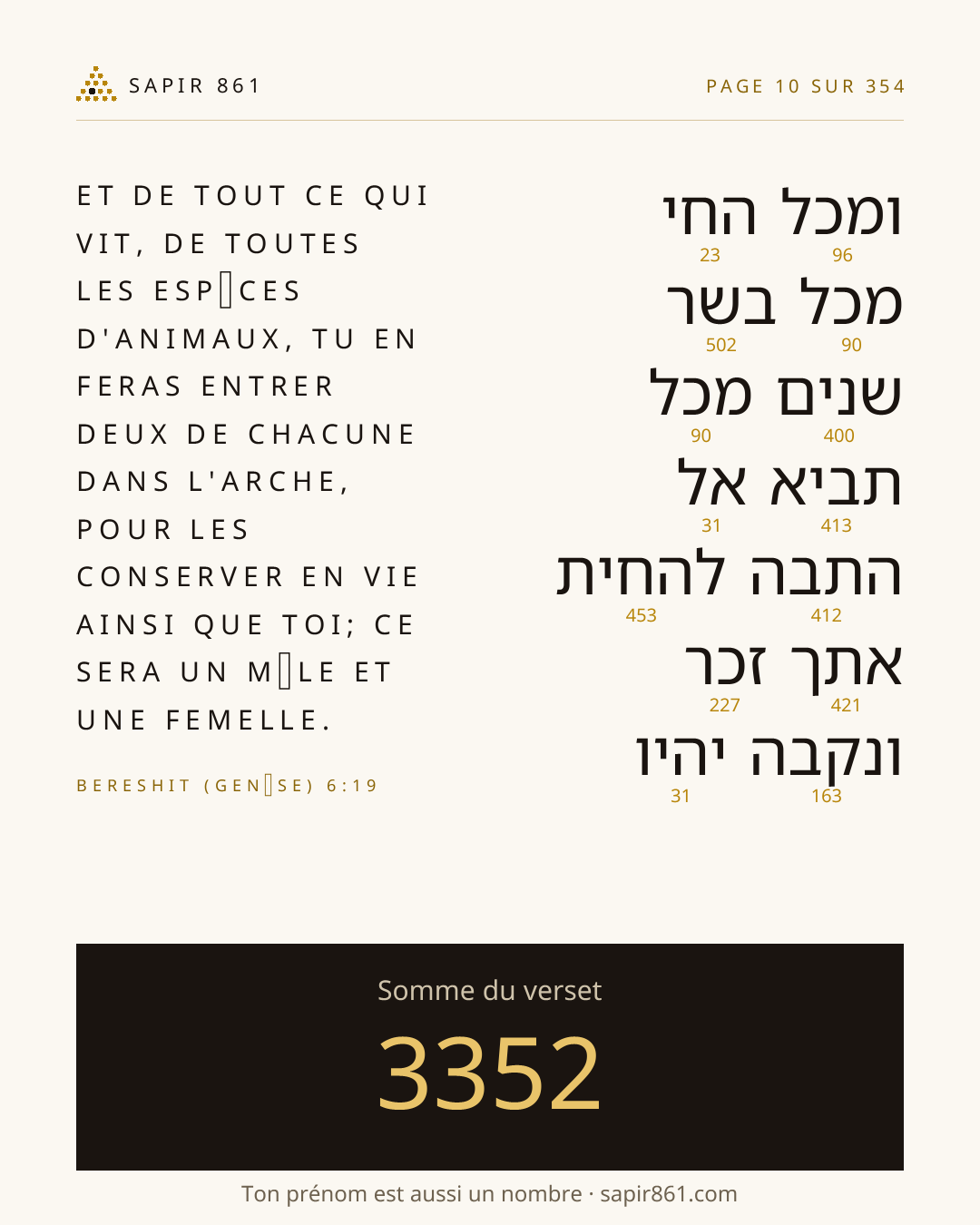 Carte du verset 10