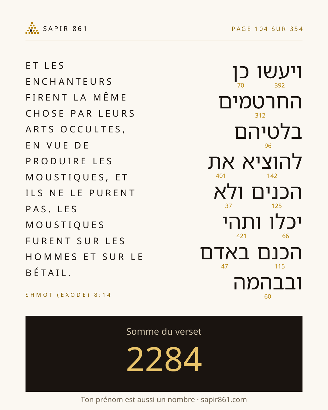 Carte du verset 104