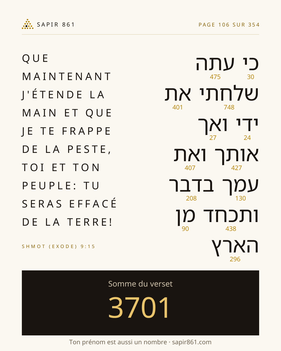 Carte du verset 106