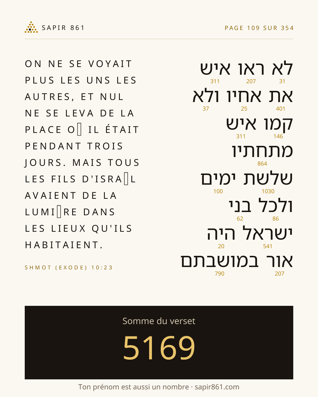 Carte du verset 109