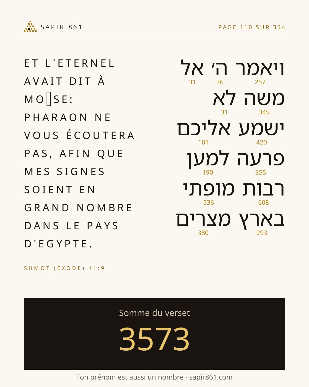 Carte du verset 110