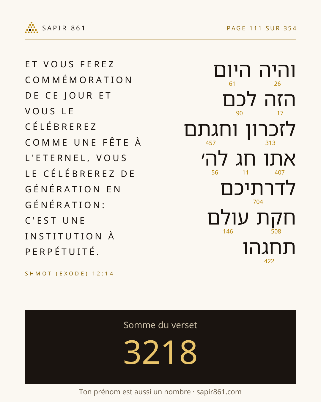 Carte du verset 111