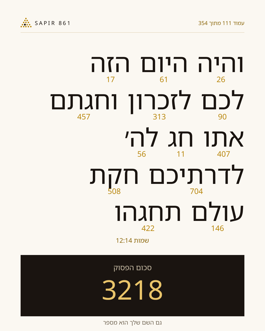 כרטיס פסוק 111