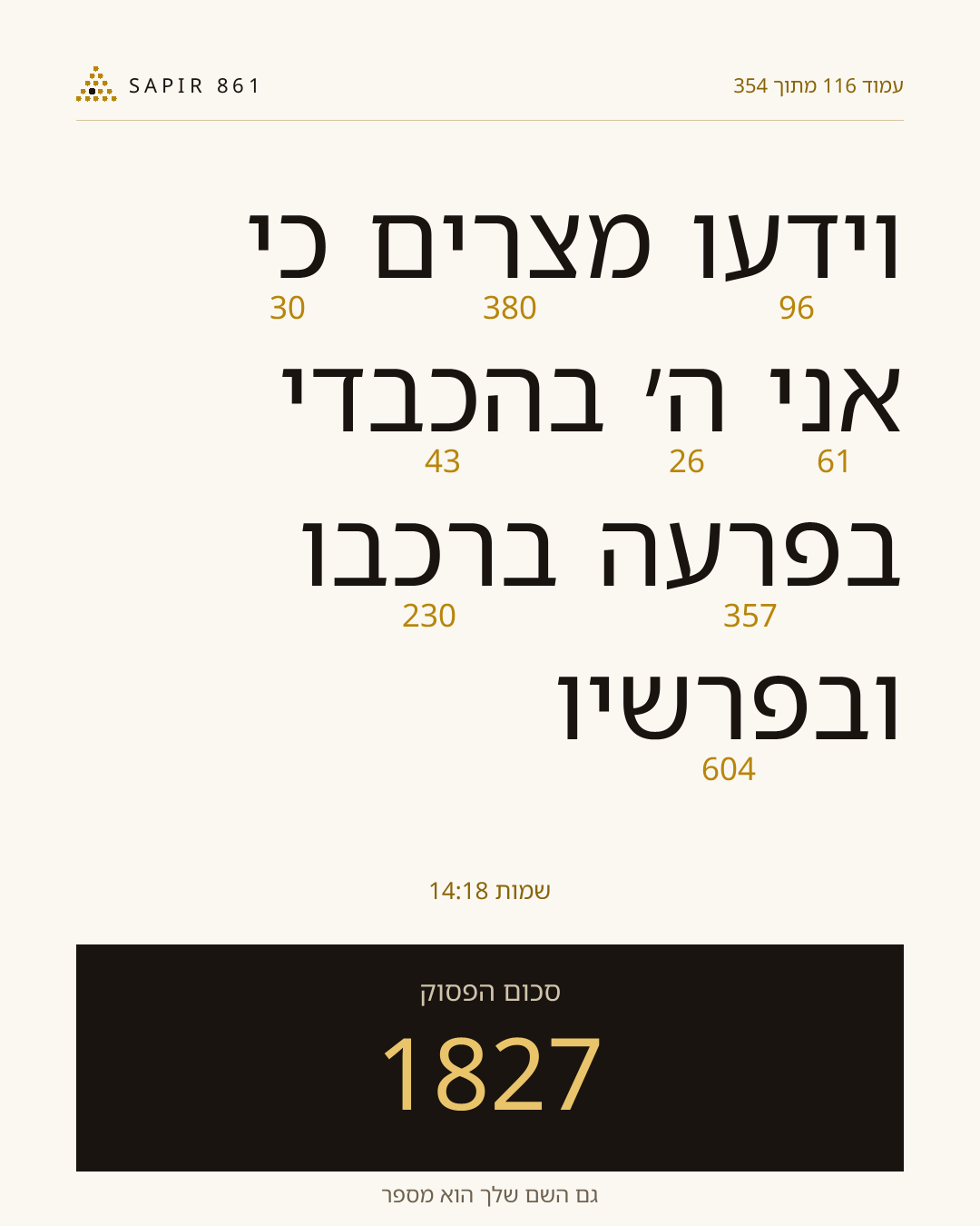 כרטיס פסוק 116