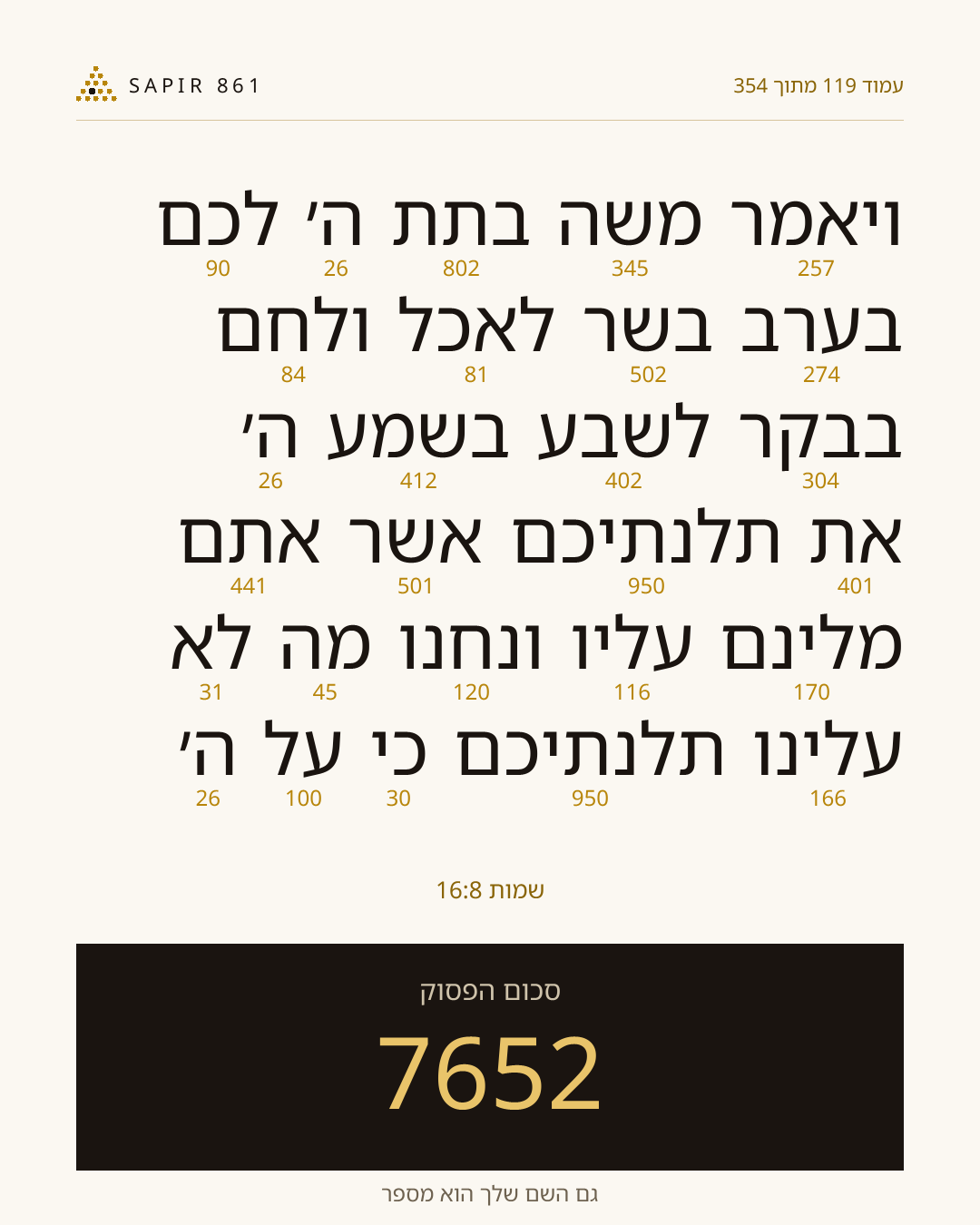 כרטיס פסוק 119
