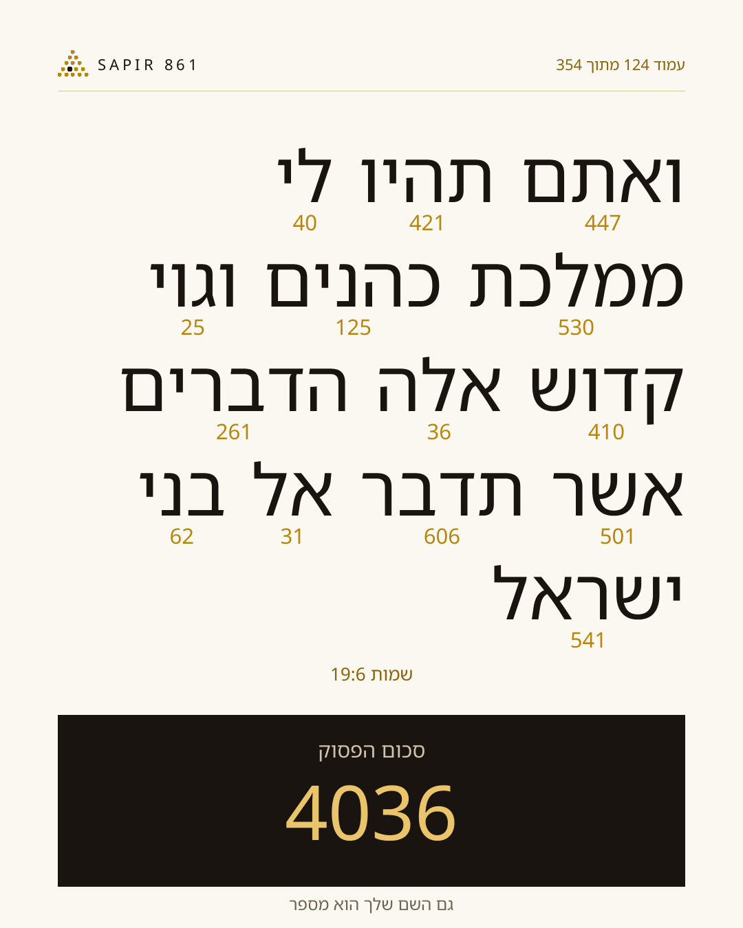 כרטיס פסוק 124