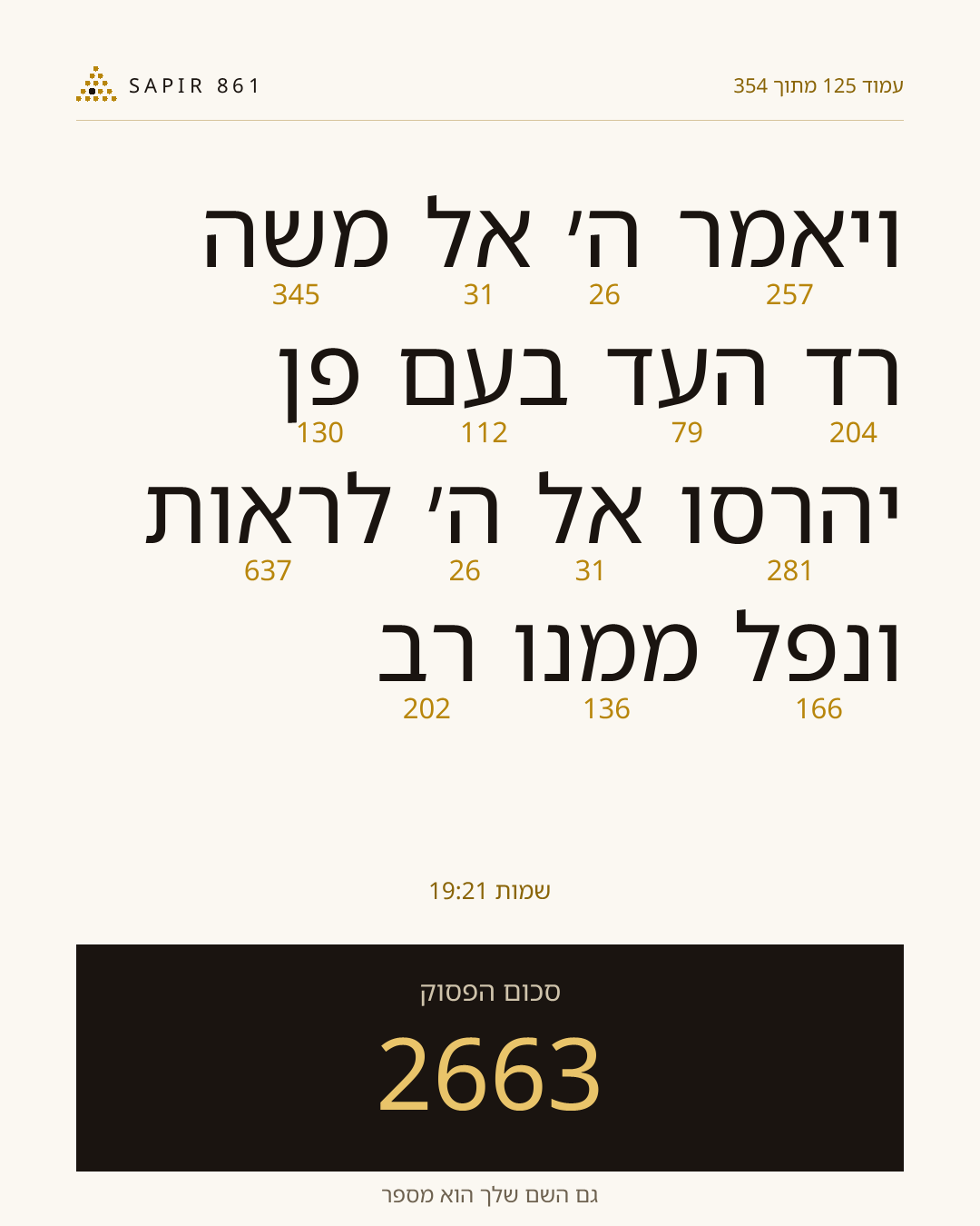 כרטיס פסוק 125