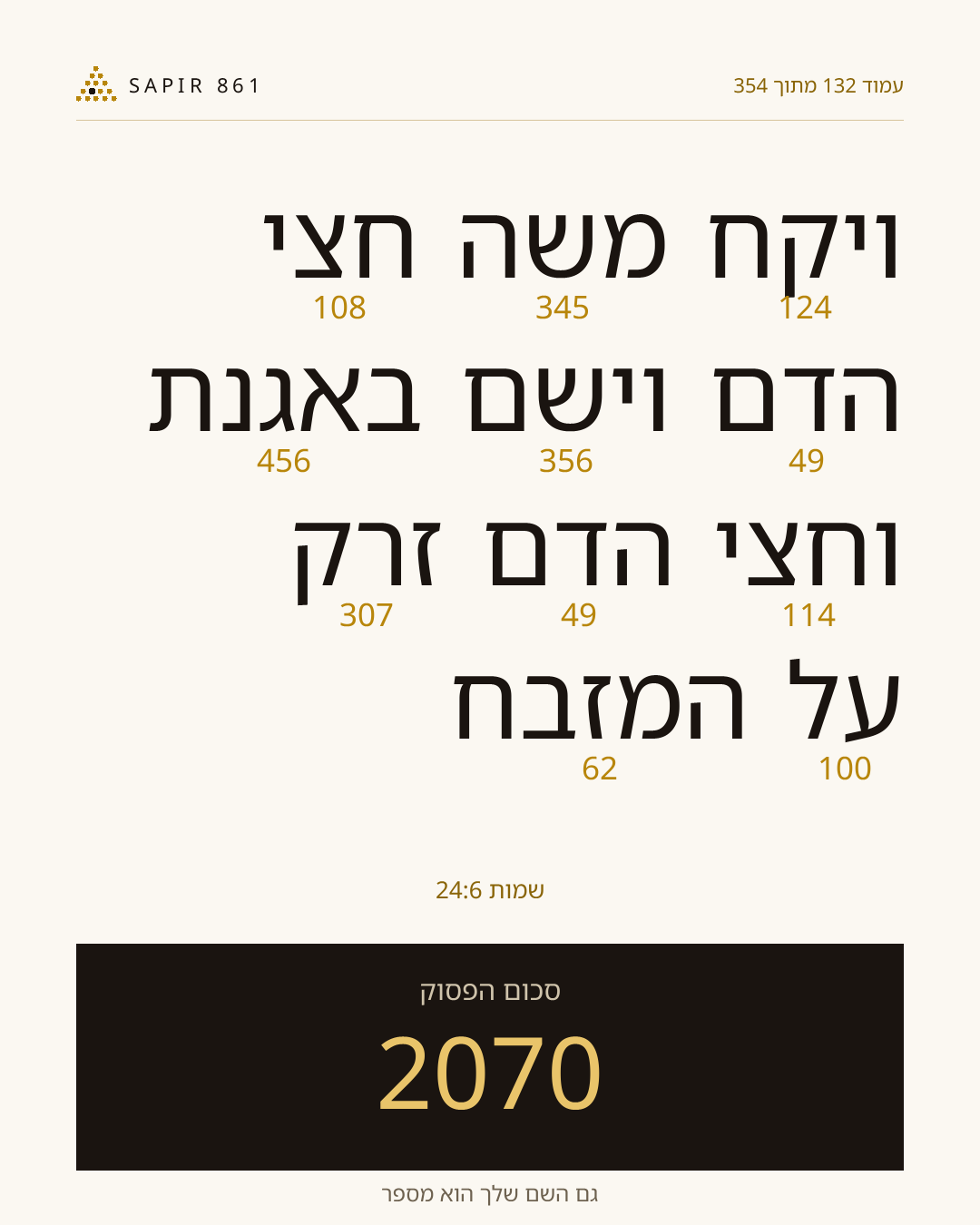 כרטיס פסוק 132