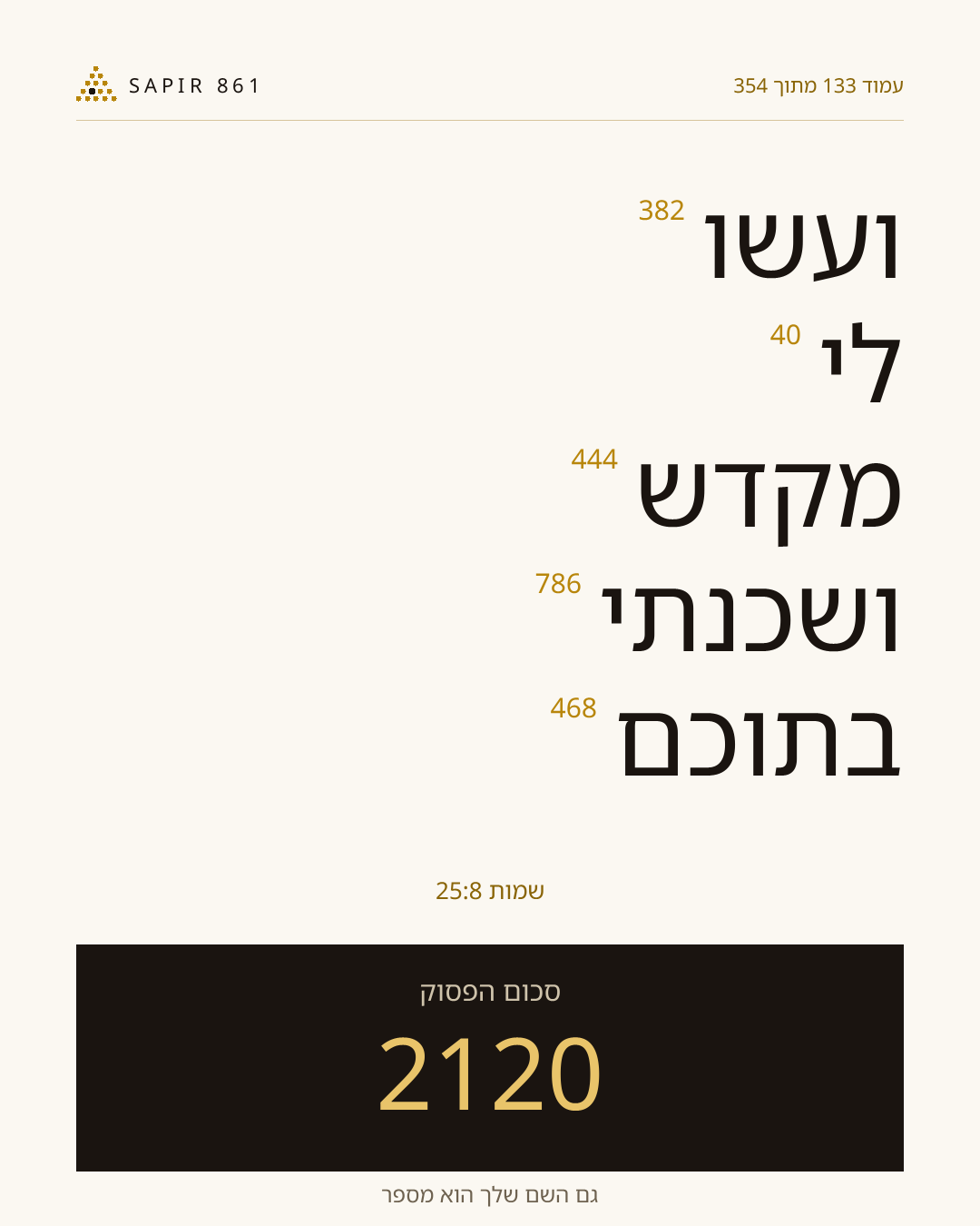 כרטיס פסוק 133