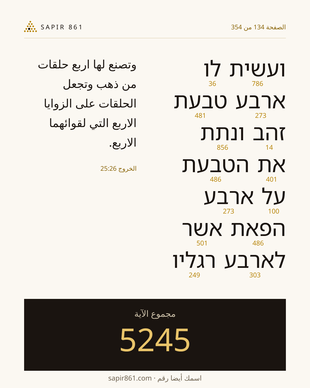 بطاقة الآية 134
