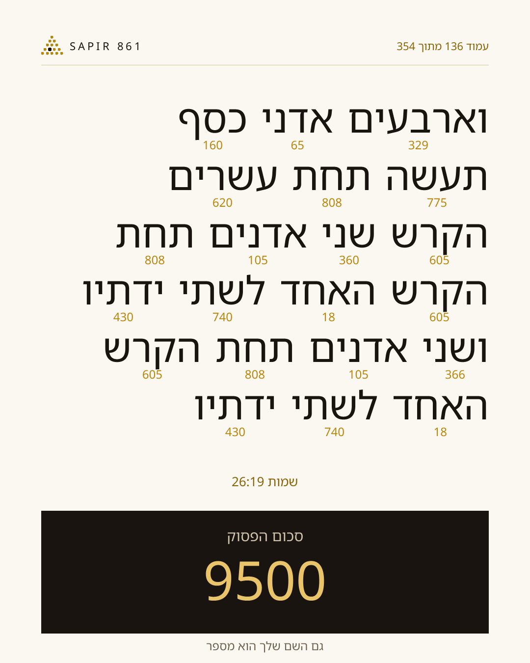 כרטיס פסוק 136