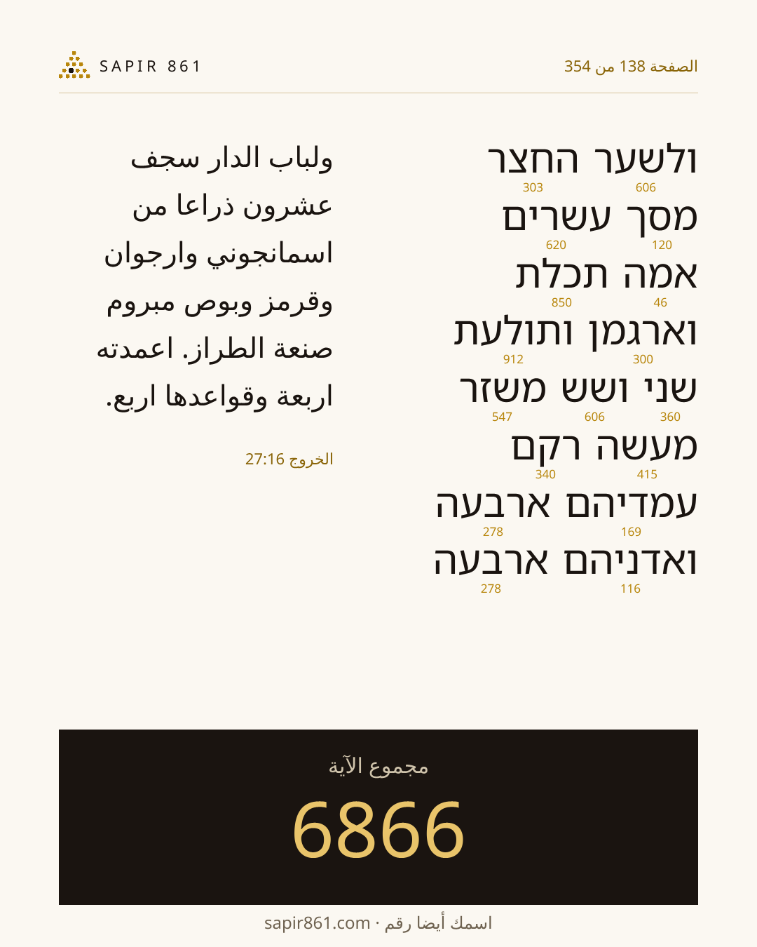 بطاقة الآية 138