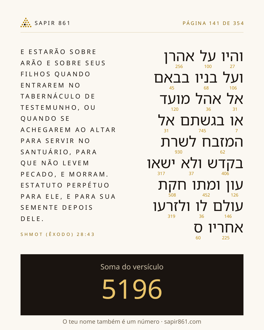Cartão do versículo 141