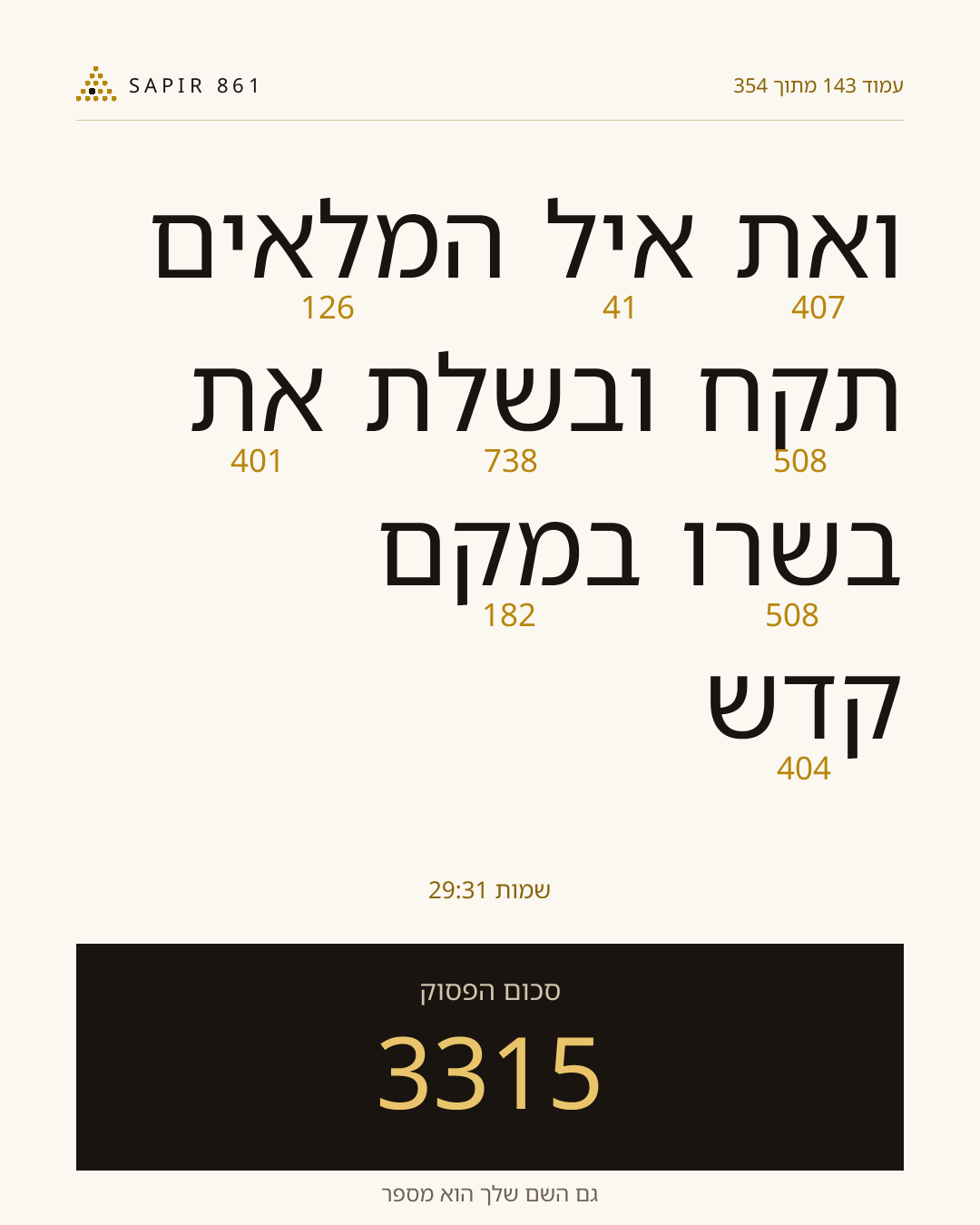 כרטיס פסוק 143