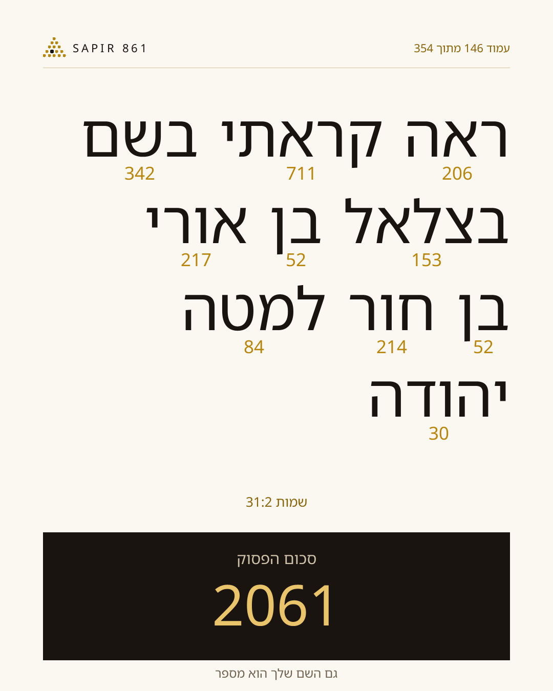 כרטיס פסוק 146