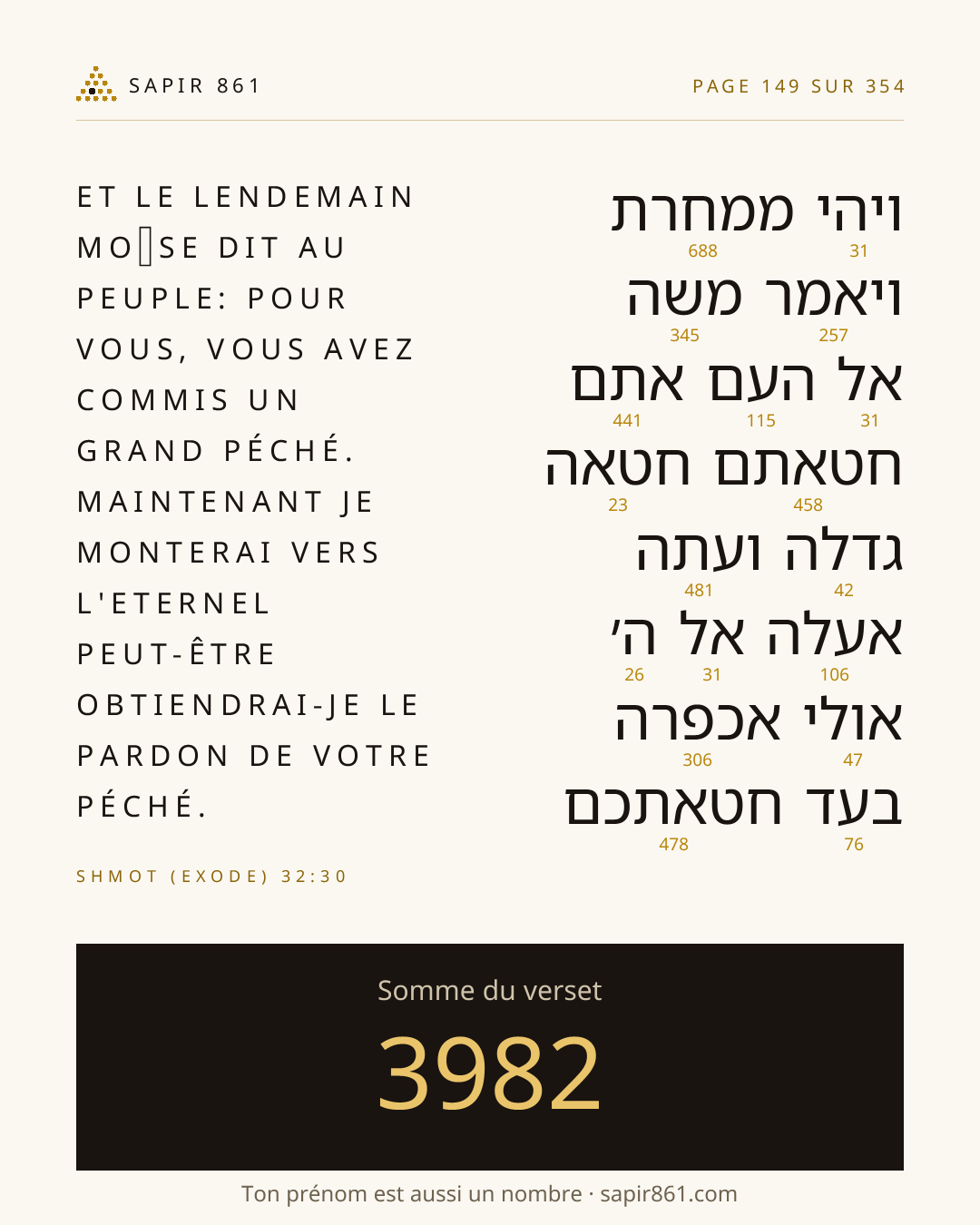 Carte du verset 149