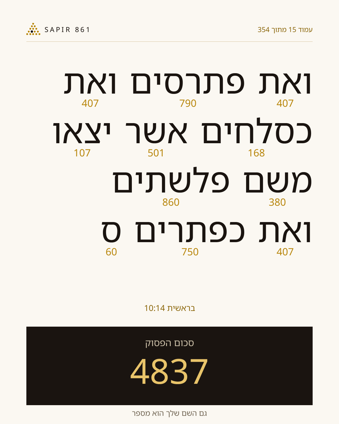 כרטיס פסוק 15