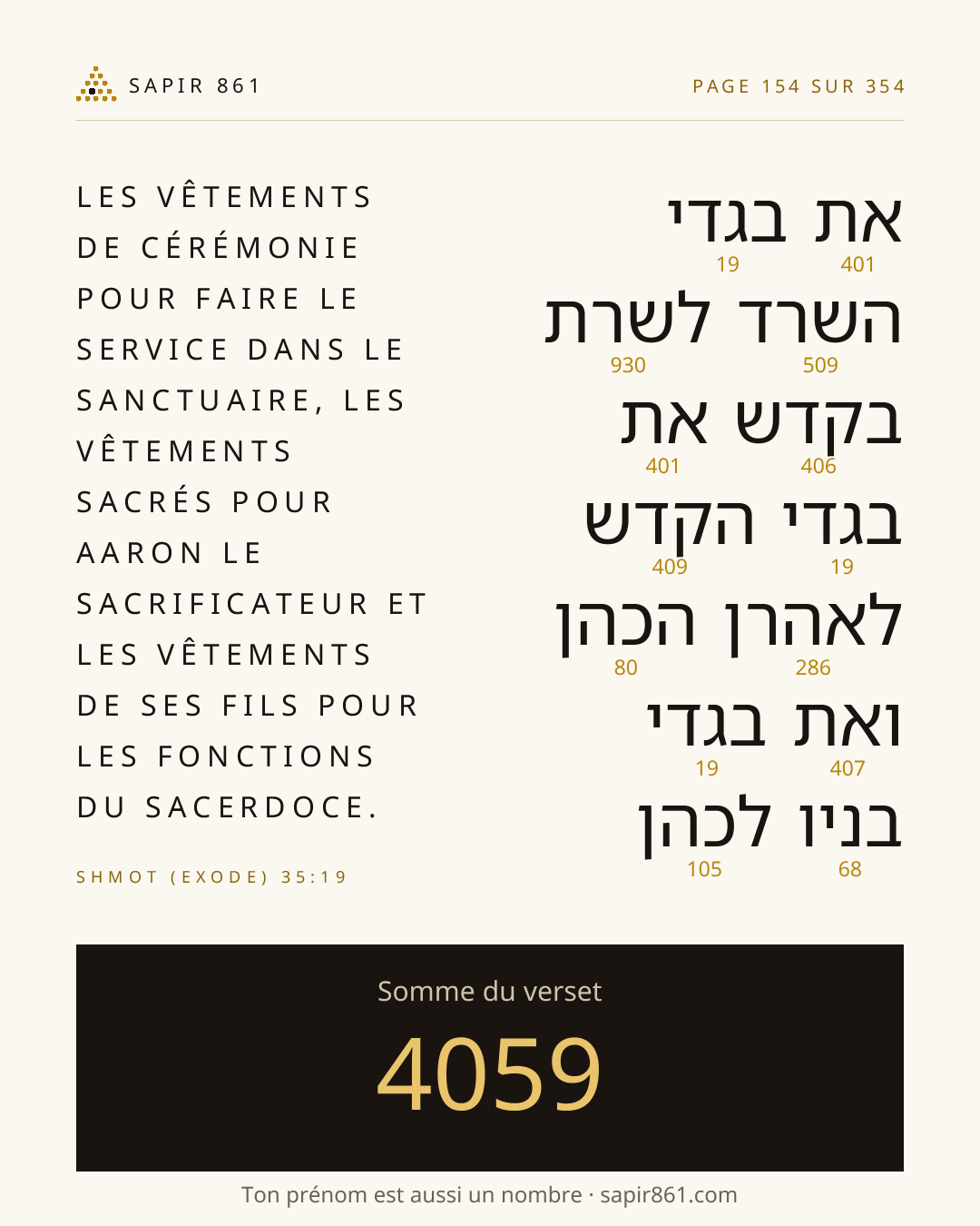 Carte du verset 154