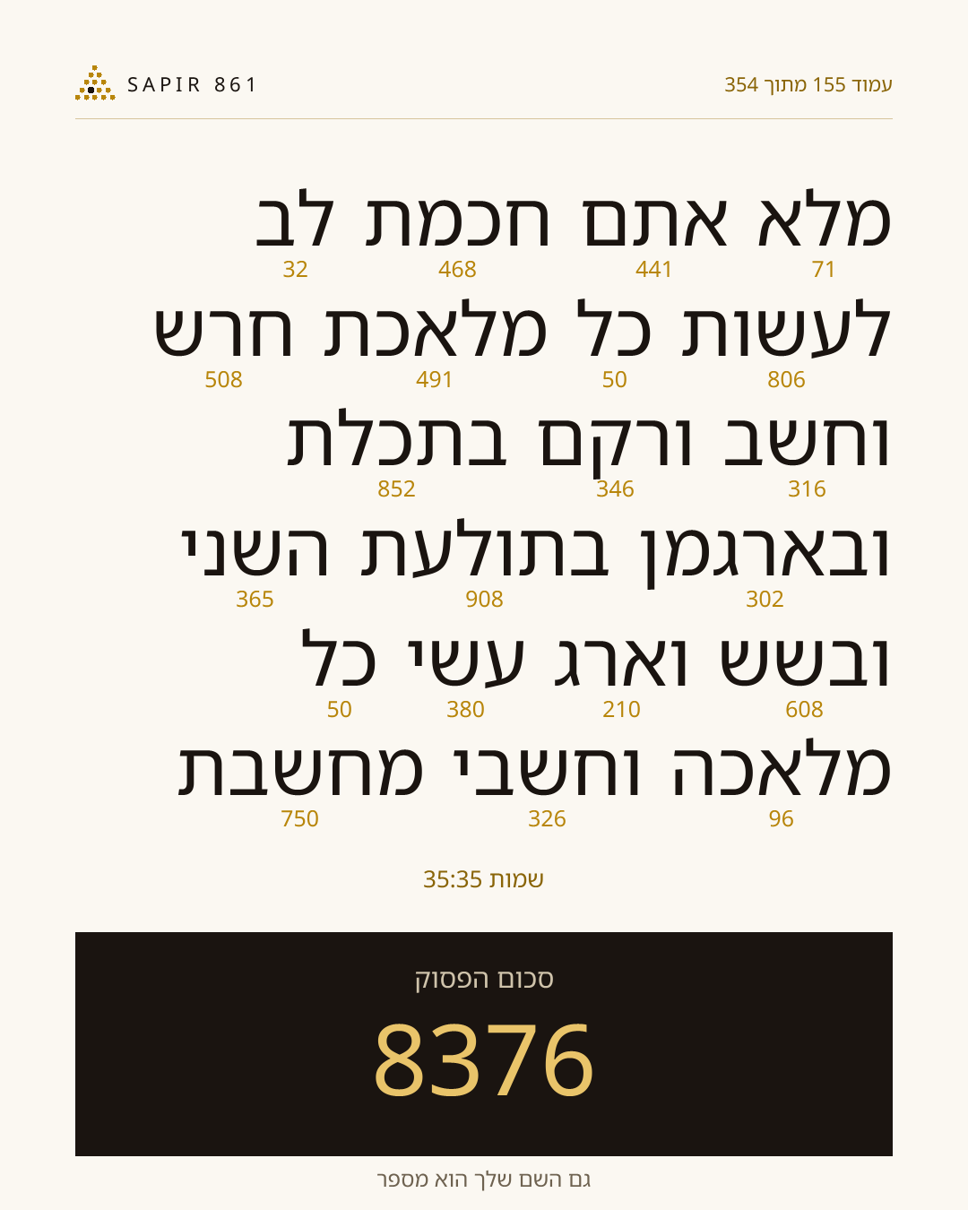 כרטיס פסוק 155