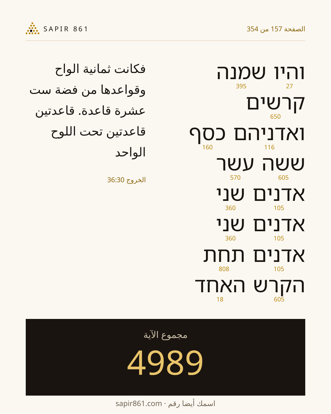 بطاقة الآية 157
