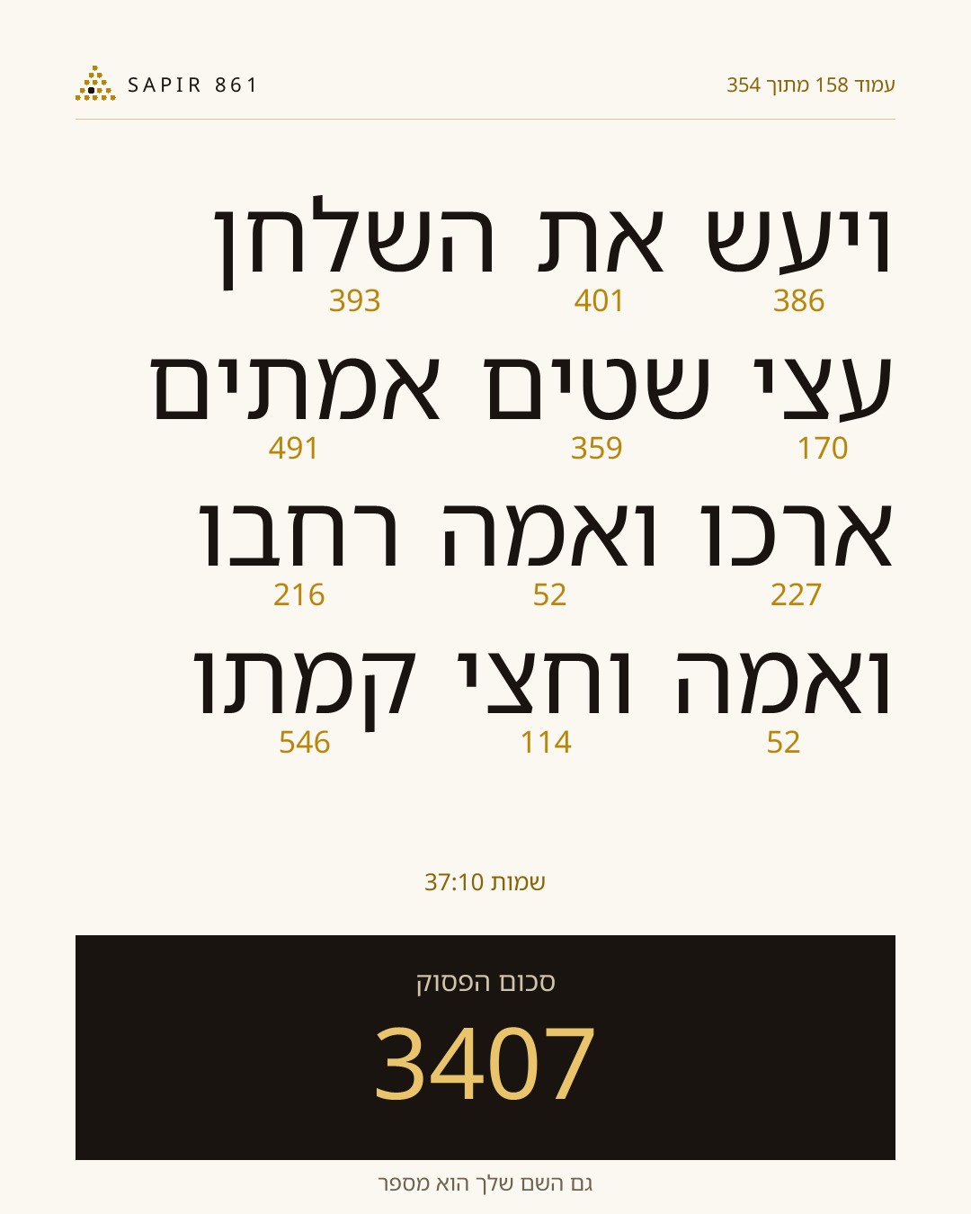כרטיס פסוק 158