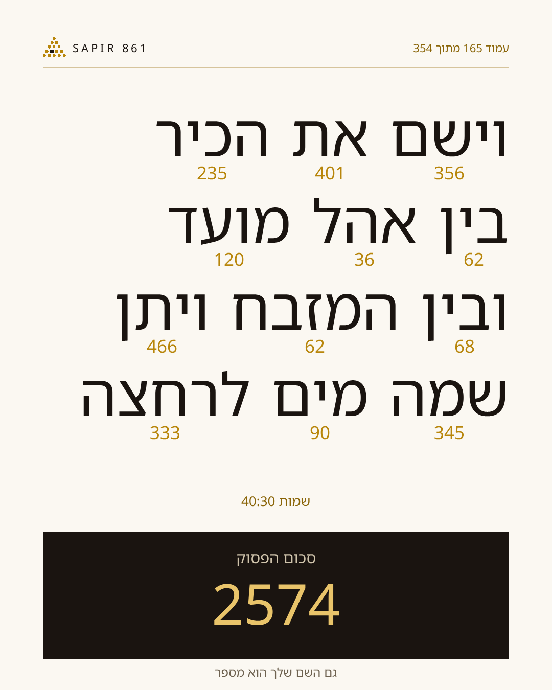 כרטיס פסוק 165