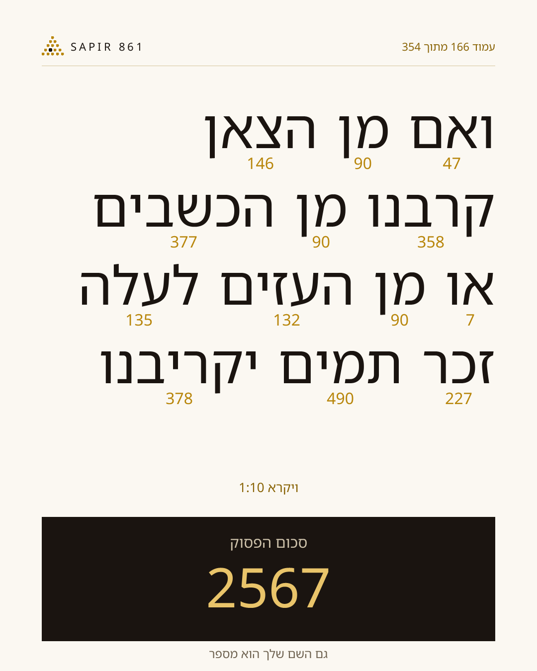 כרטיס פסוק 166