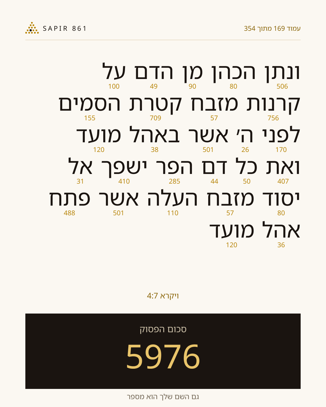 כרטיס פסוק 169