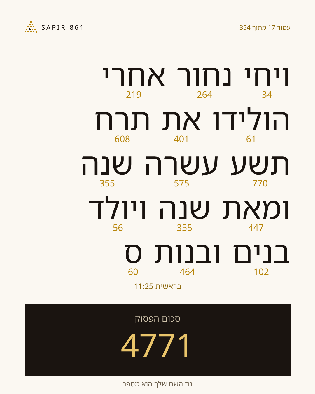כרטיס פסוק 17