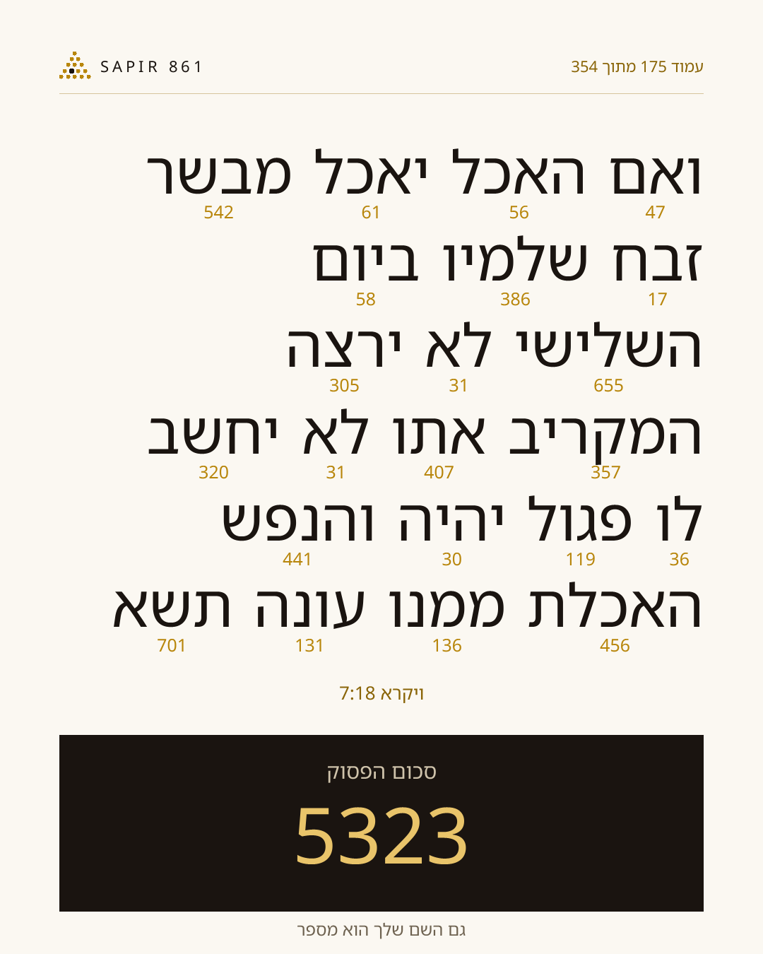 כרטיס פסוק 175