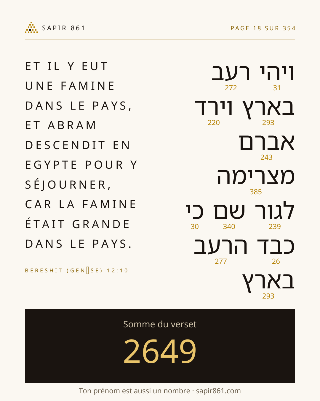 Carte du verset 18