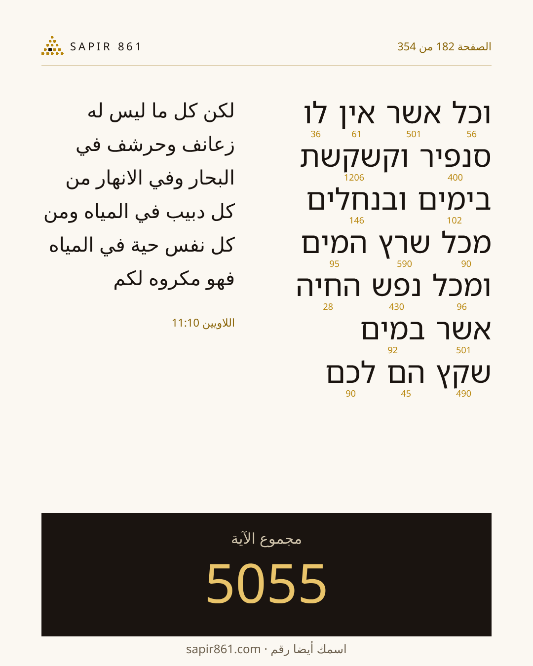 بطاقة الآية 182