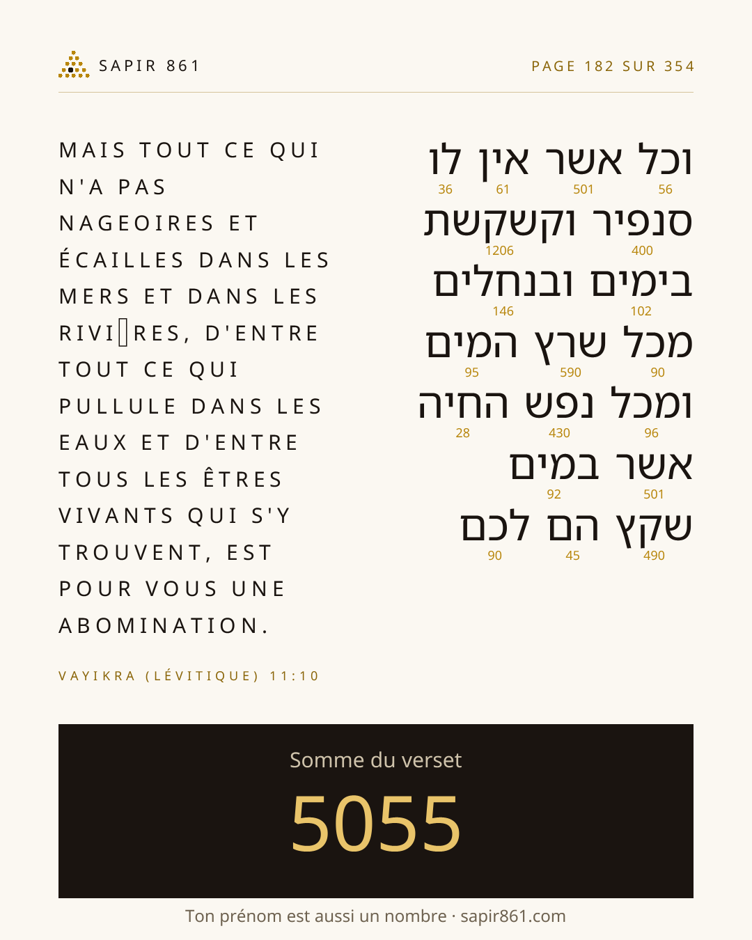 Carte du verset 182