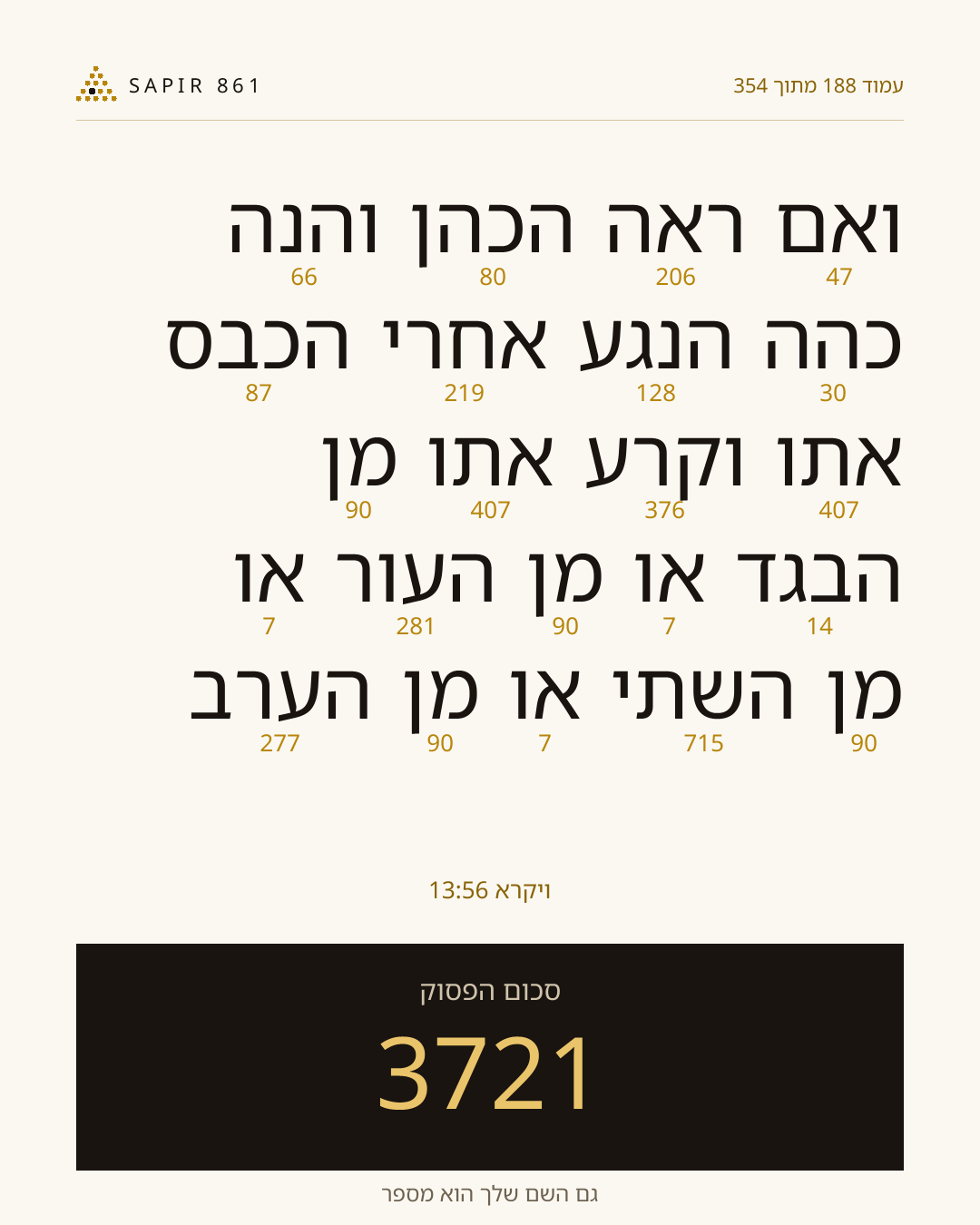 כרטיס פסוק 188