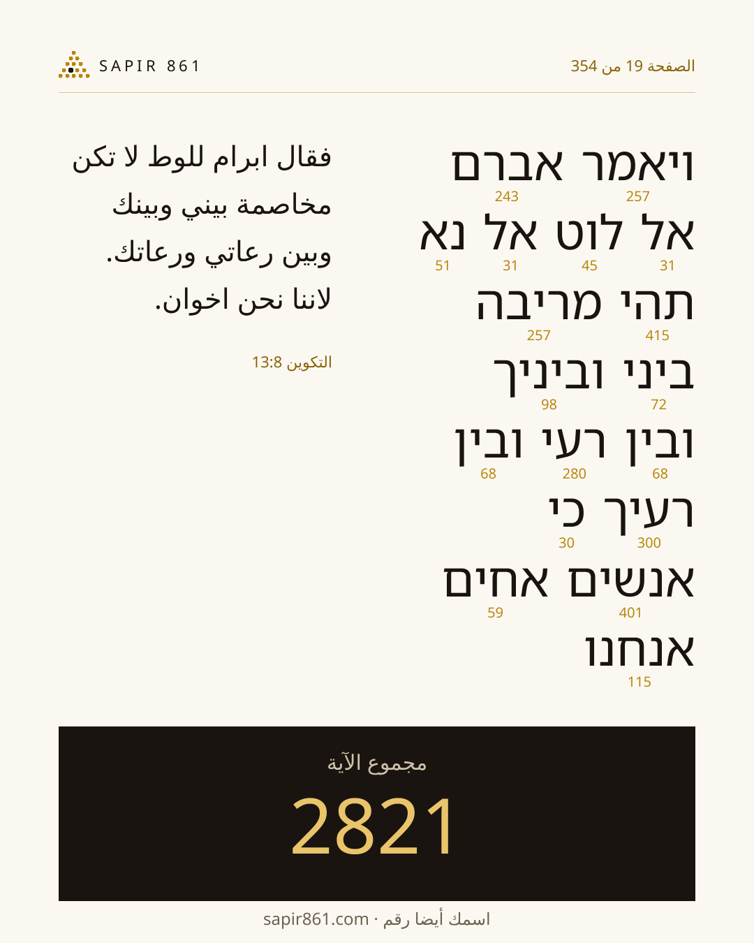 بطاقة الآية 19